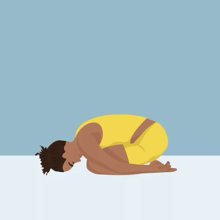 Yoga stretches for lower back: child's pose