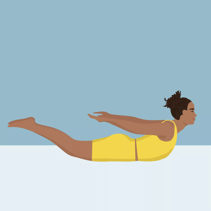 Yoga stretches for lower back: locust pose