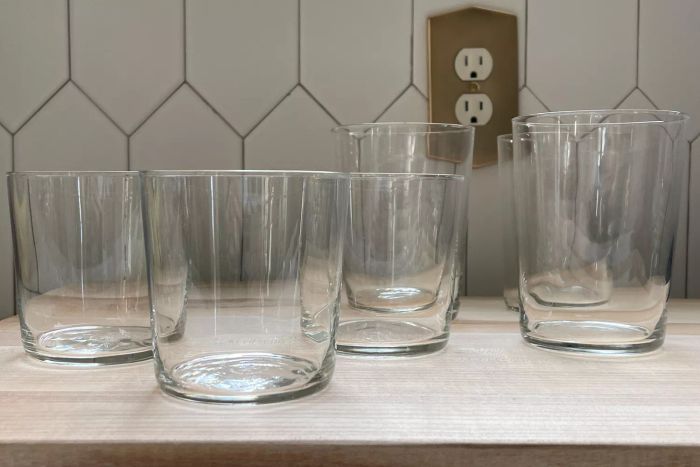 The Open Kitchen by Williams Sonoma Tumblers displayed on a kitchen counter