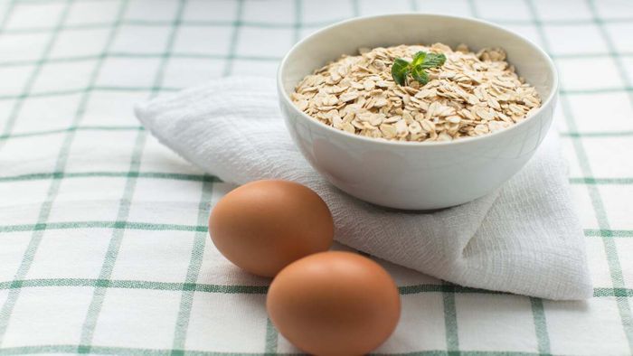 Oatmeal with egg whites added for extra protein