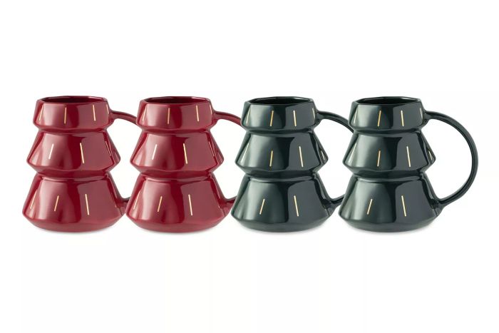 Thyme & Table 15 fl oz 4-Pack of Tree Shape Ceramic Mugs