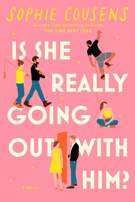 The book cover of 'Is She Really Going Out with Him?' by Sophie Cousens