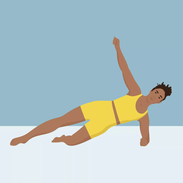 Yoga stretches for lower back: modified side plank