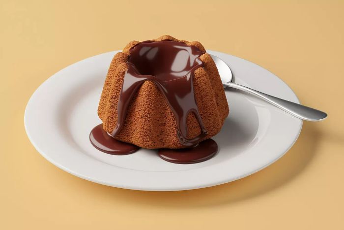 chocolate drizzle on cake