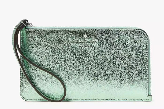 Kate Spade Outlet Lucy Metallic Medium L-Zip Wristlet