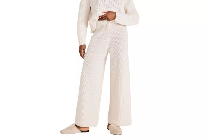 Talbots Cashmere Rib Knit Wide Leg Pants