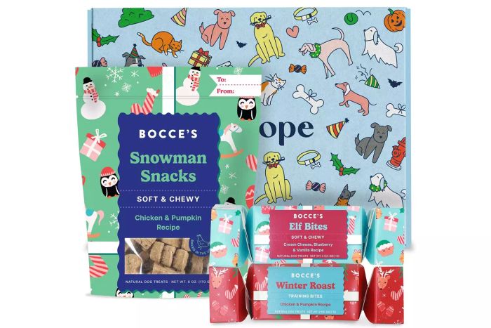Chewy's Bocce's Bakery Santa Paws Holiday Dog Box