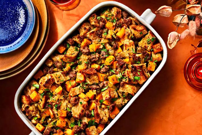 Butternut squash and sausage stuffing