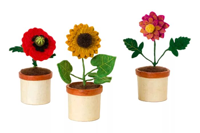 Uncommon Goods Potted Felt Flowers