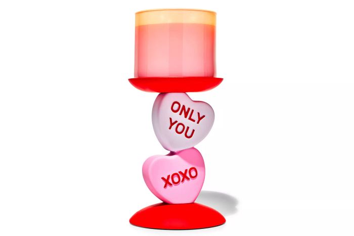 Bath & Body Works Candy Hearts Pedestal 3-Wick Candle Holder