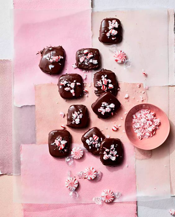 Chocolate Peppermint Shortbread Cookies