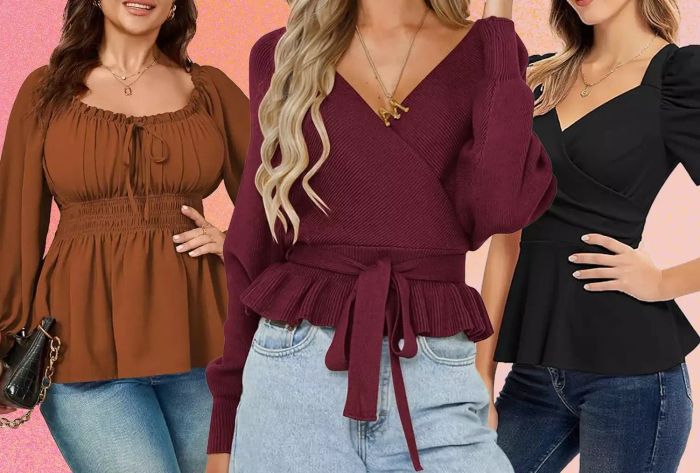 Peplum tops are back in fashion this season