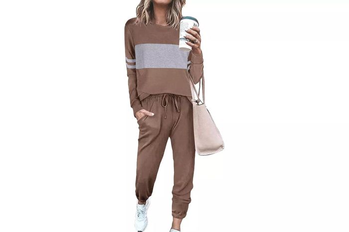 PRETTYGARDEN Women's Color Block 2-Piece Tracksuit - Crewneck Long Sleeve Top and Sweatpants Lounge Set