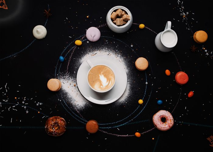A cappuccino situated at the heart of the cosmos