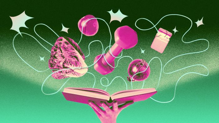 A visual representation of habit-related objects placed above a book