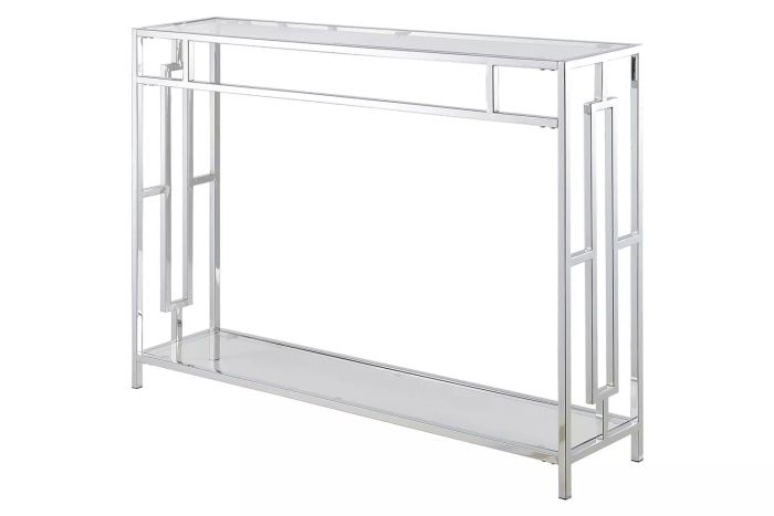 Amazon Town Square Chrome Console Table with Shelf