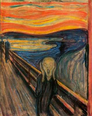 The Scream by Edvard Munch is arguably one of the most iconic expressionist artworks and one of the most disquieting. The central figure in the painting is often interpreted as a manifestation of the existential anguish that every person must inevitably confront. Given its global fame, further explanation of the painting feels almost unnecessary.