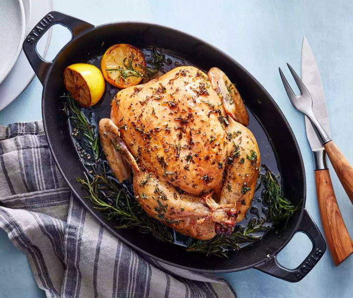 Simple Chicken Dishes - Slow-Roasted Lemon & Herb Chicken