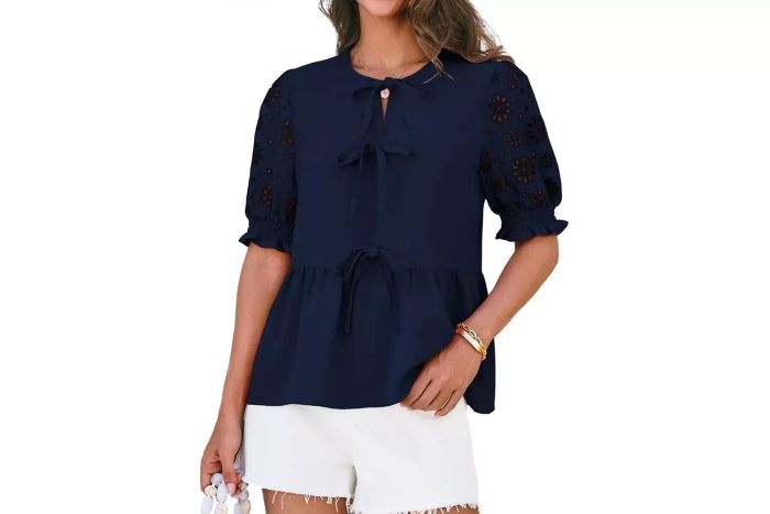 GRACE KARIN Peplum Top with Tie-Front