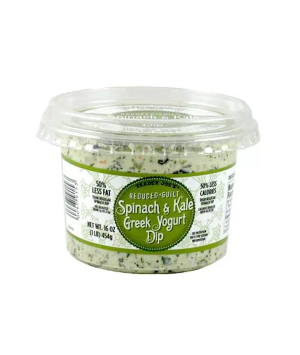 Plastic container of Spinach & Kale Greek Yogurt Dip