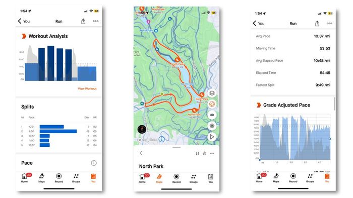 visuals showcasing Strava's analytical and mapping functionalities