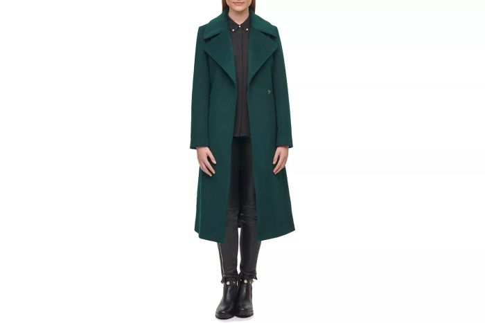 KARL LAGERFELD PARIS Wool Blend Wrap Coat