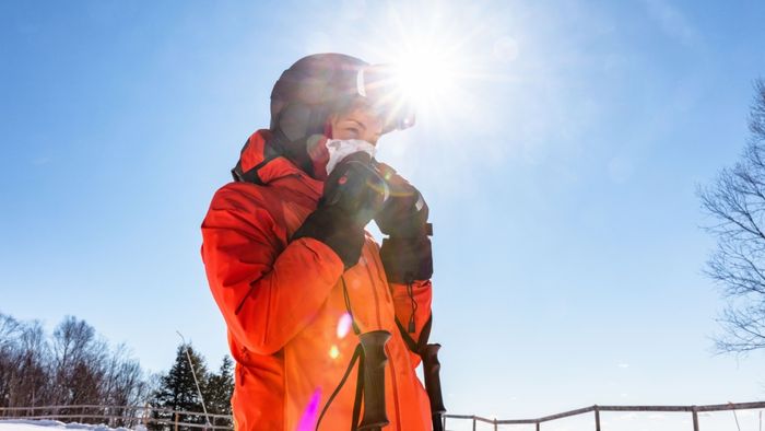 coughing while skiing