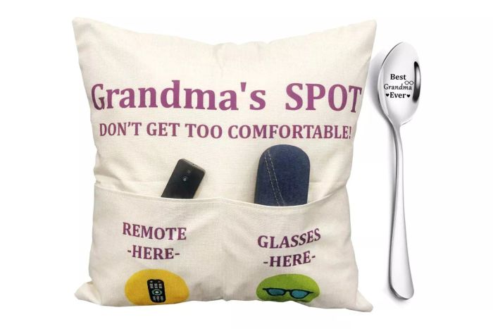 ZUYUROU Grandma Gifts, 2-Pocket Grandma’s Spot Throw Pillow Covers