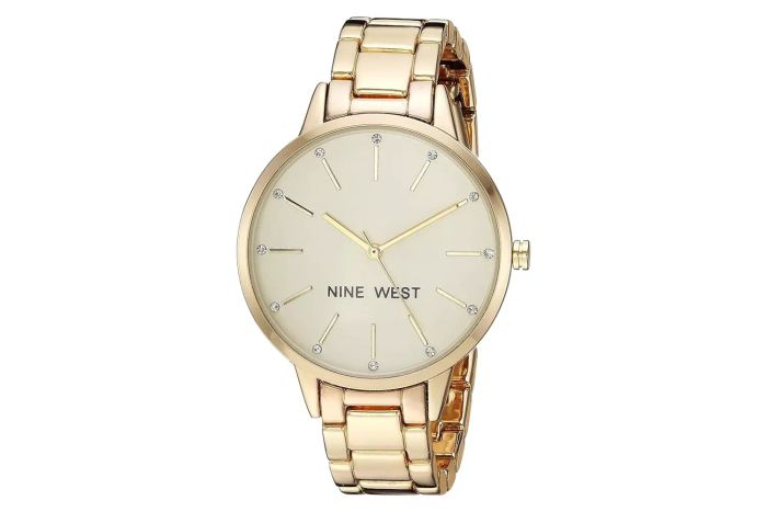 Nine West Women's Crystal-Accented Bracelet Watch