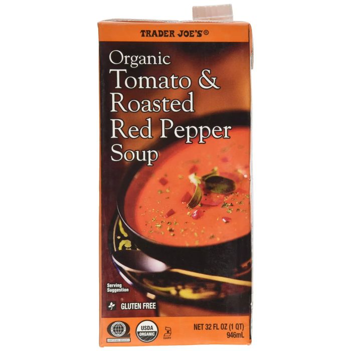 Carton of Tomato and Roasted Red Pepper Soup