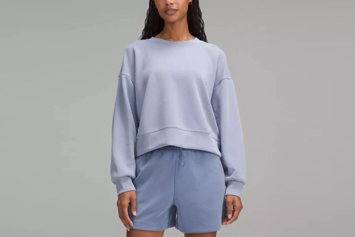 lululemon softstreme perfectly oversized cropped crew blue willow