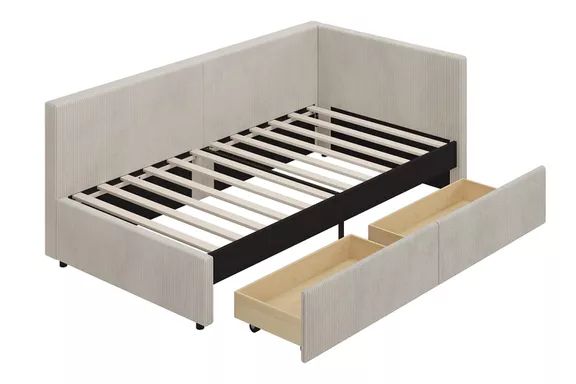 Luspaz Corduroy Daybed with 2 Drawers