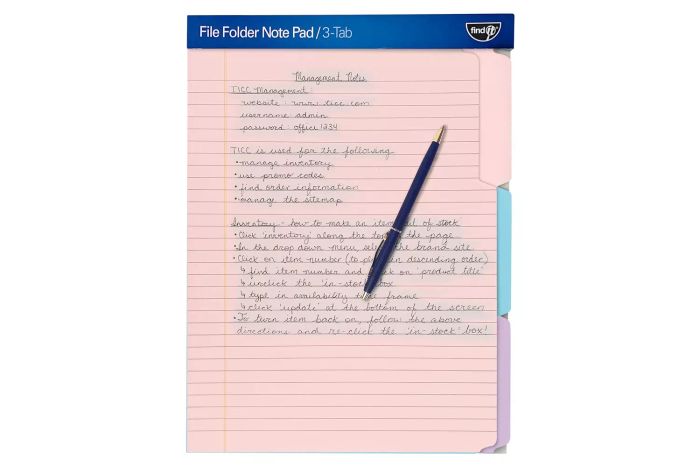 Amazon Find It File Folder Notepad