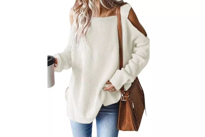 Amazon CUPSHE Women's Casual Cold Shoulder Sweaters