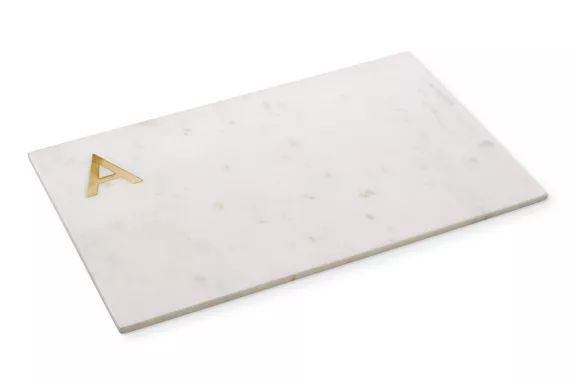 Williams Sonoma Marble & Brass Monogram Board