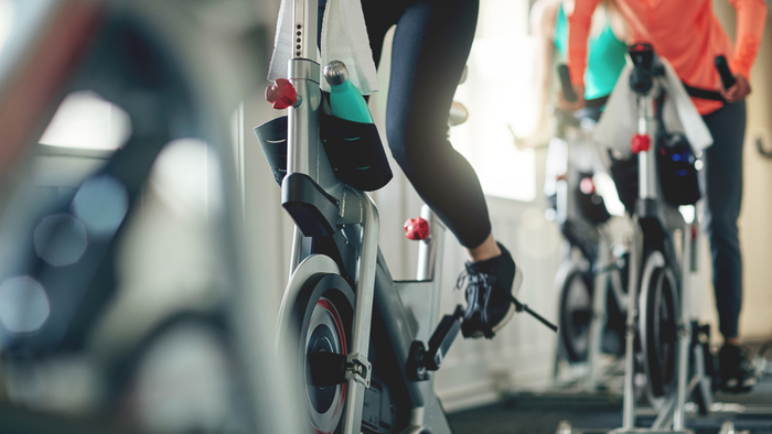 Gym cycling session