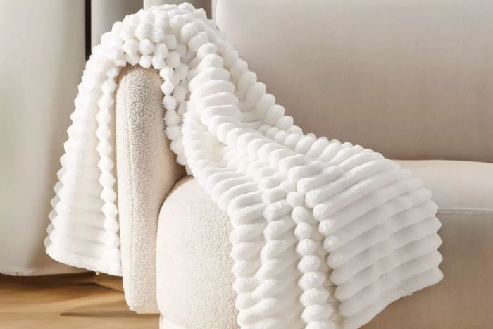 Cozy Comfort White Fleece Throw Blanket for Sofa - Ultra-Soft and Snuggly Blankets for Women and Girls, 50x60 Inches