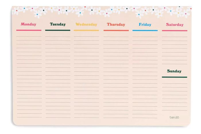 Amazon Ban.do Week-To-Week Mega Desk Notepad- Daisies