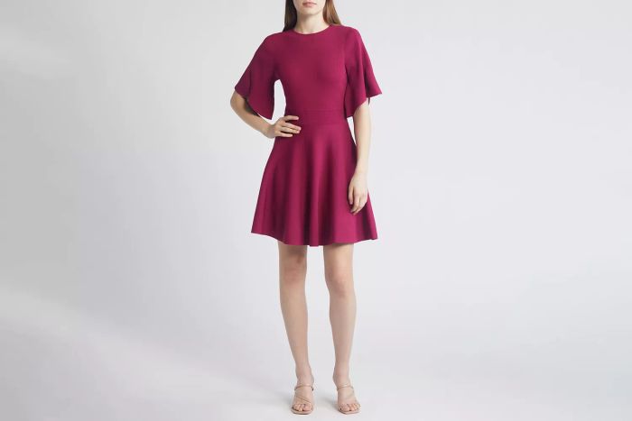Ted Baker London Olivia Rib Fit & Flare Dress