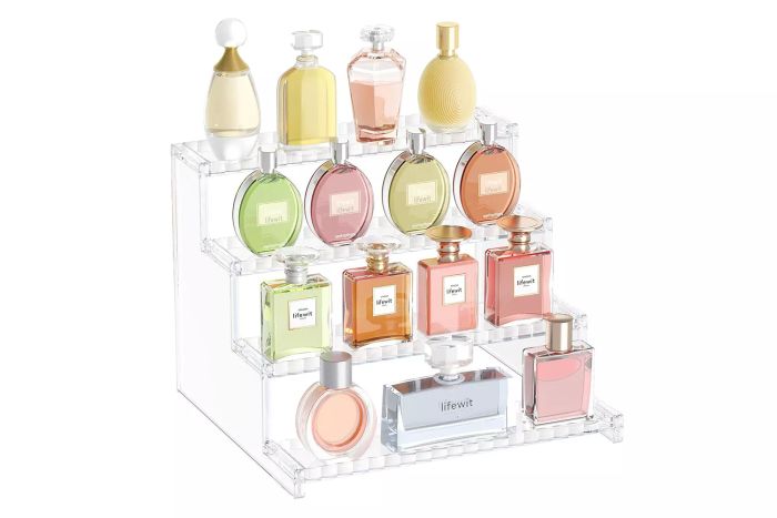 Lifewit 4-Tier Clear Display Risers Stand with Decorative