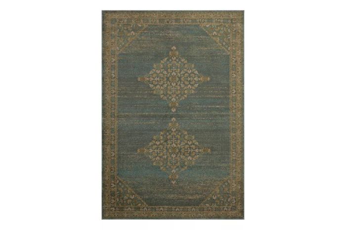 Magnolia Home by Joanna Gaines Mona Aqua/Wheat Area Rug