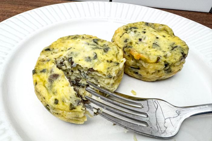 Someone enjoying the egg bites from the Factor Meal Kit with a fork