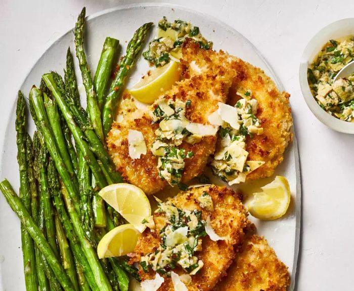 Quick and simple chicken recipe: Crispy Chicken Cutlets with Artichoke Dressing