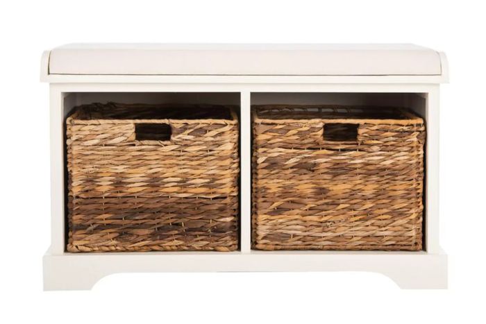 Winston Porter Briananthony Canvas Upholstered Storage Bench