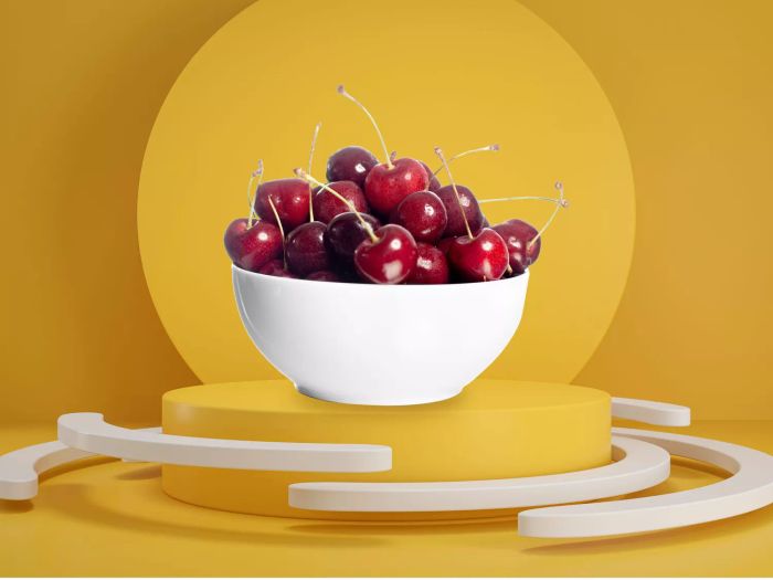 Sleep-Enhancing Foods: A bowl of cherries displayed elegantly