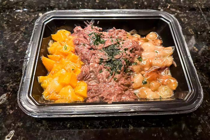 A Pete's Real Food Meal after being cooked