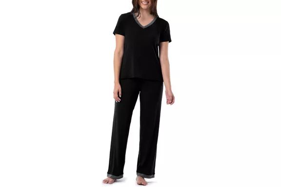 Fruit of the Loom Soft & Breathable V-Neck Pajama Set