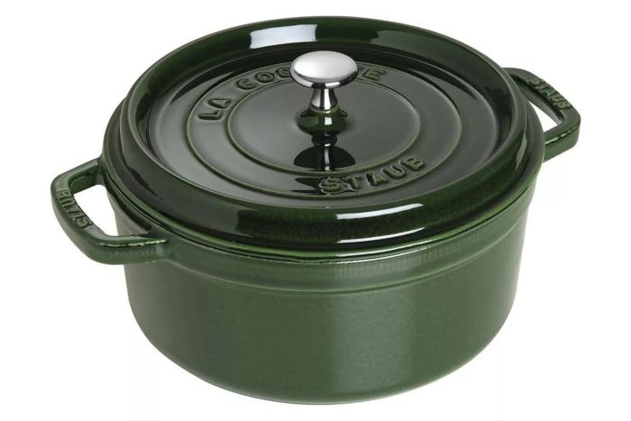 Amazon Staub Cast Iron 4-qt Round Cocotte - Basil, Made in France