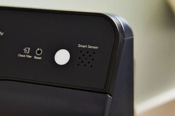 A close-up view of the Smart Sensor on the Winix 5500-2 4-Stage True HEPA Air Purifier