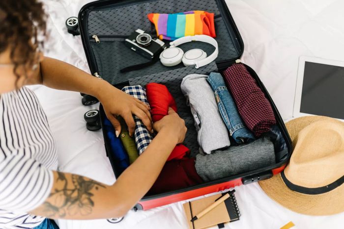 Packing your suitcase vertically ensures every item is visible at a glance.